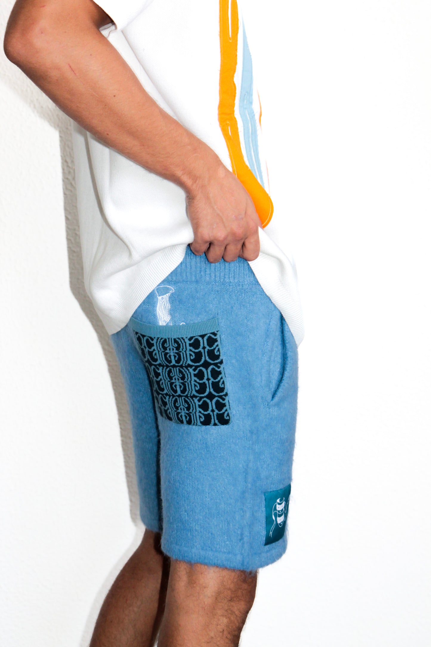 Short mohair Bleu. BRAKO Couture.