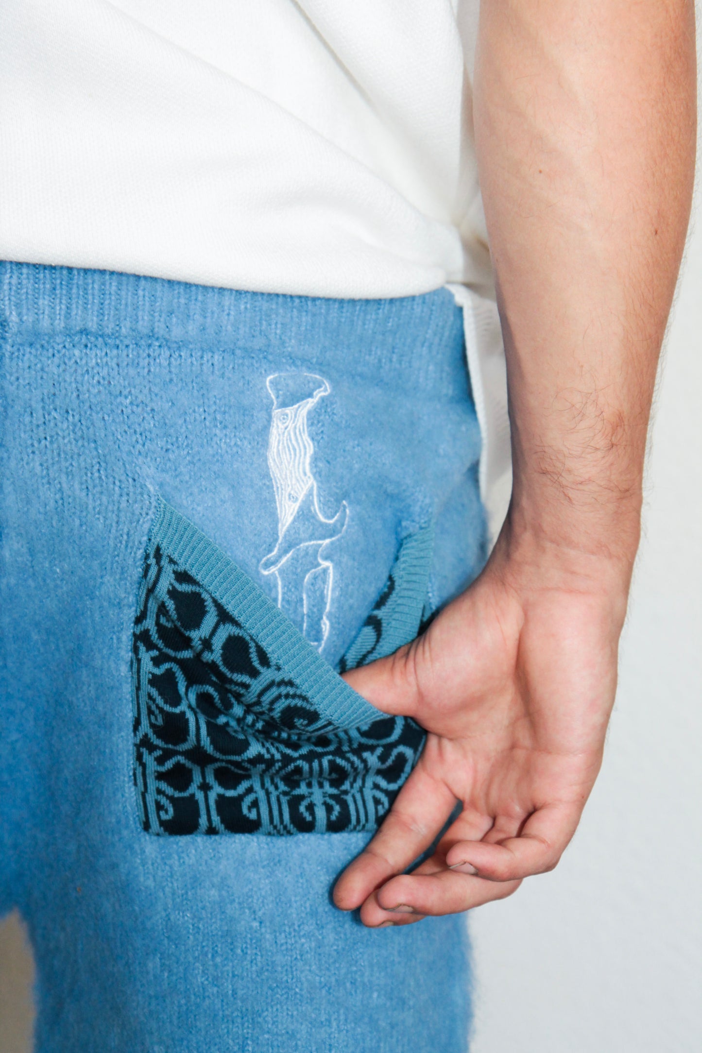 Short mohair Bleu. BRAKO Couture.