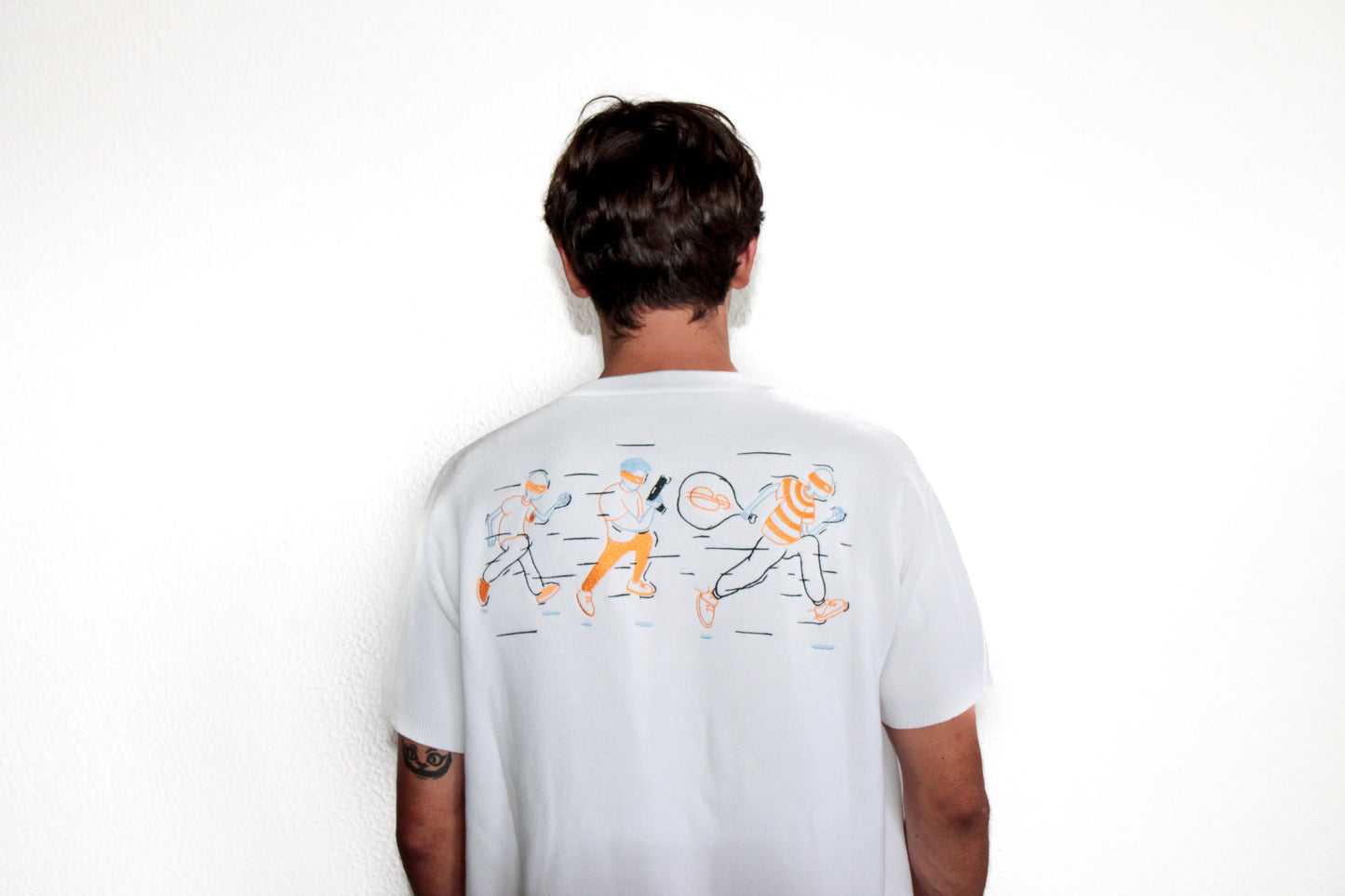 T-shirt Workpatch Blanc. BRAKO Couture.