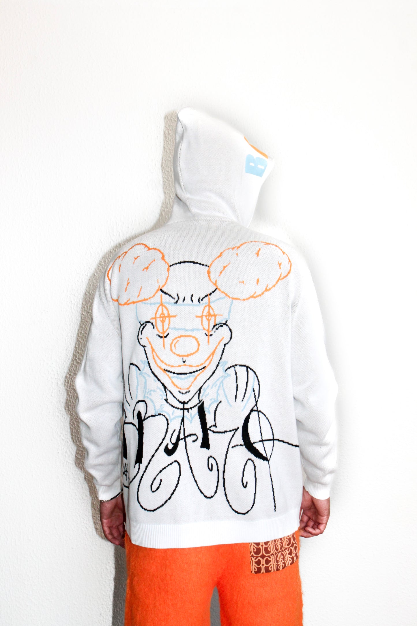 Zip sweat Blanc Knitted. BRAKO Couture.