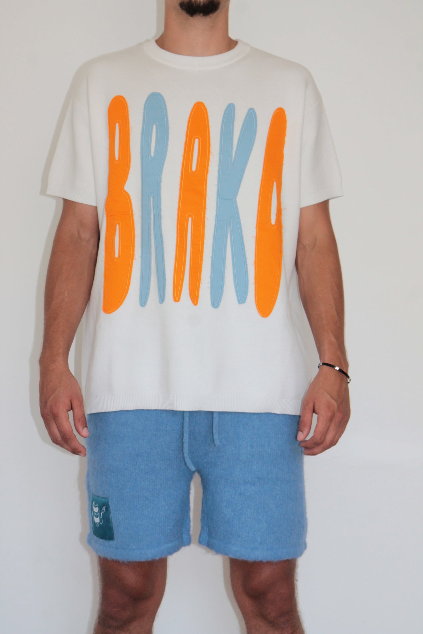 T-shirt Workpatch Blanc. BRAKO Couture.