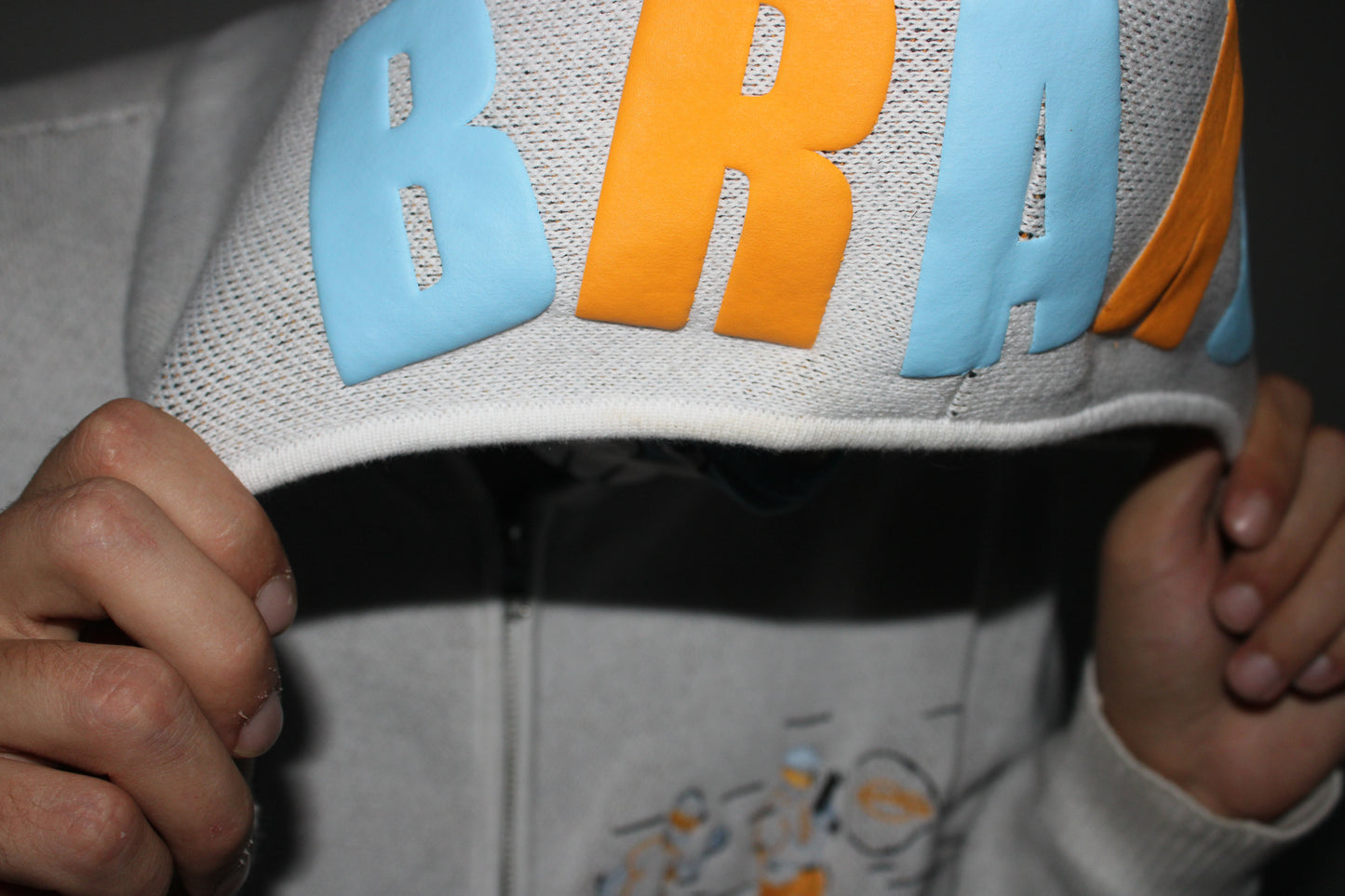 Zip sweat Blanc Knitted. BRAKO Couture.